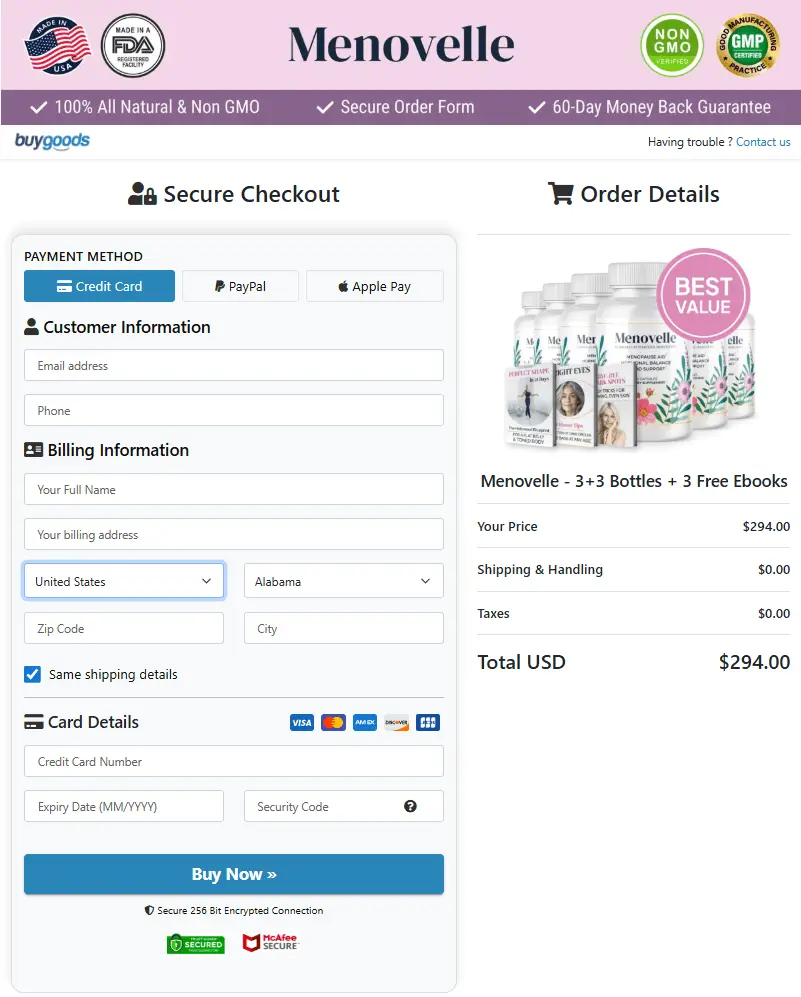 menovelle order